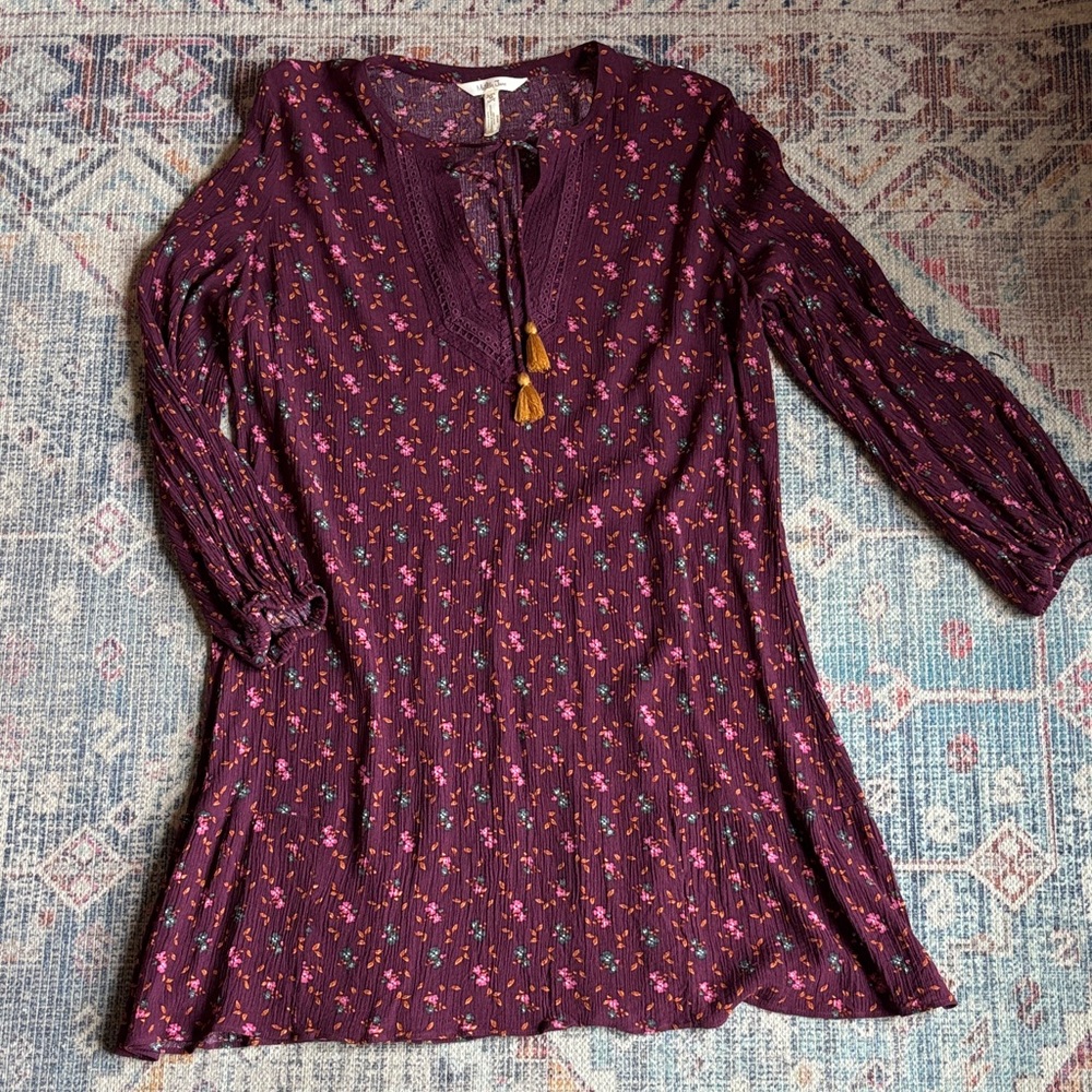 Matilda Jane Purple Floral Tunic with Yellow Accents
